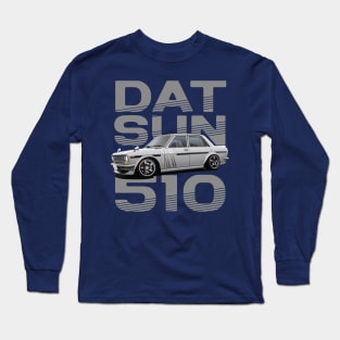 Drive The Classic Car - Datsun 510 (Grey) Long Sleeve T-Shirt